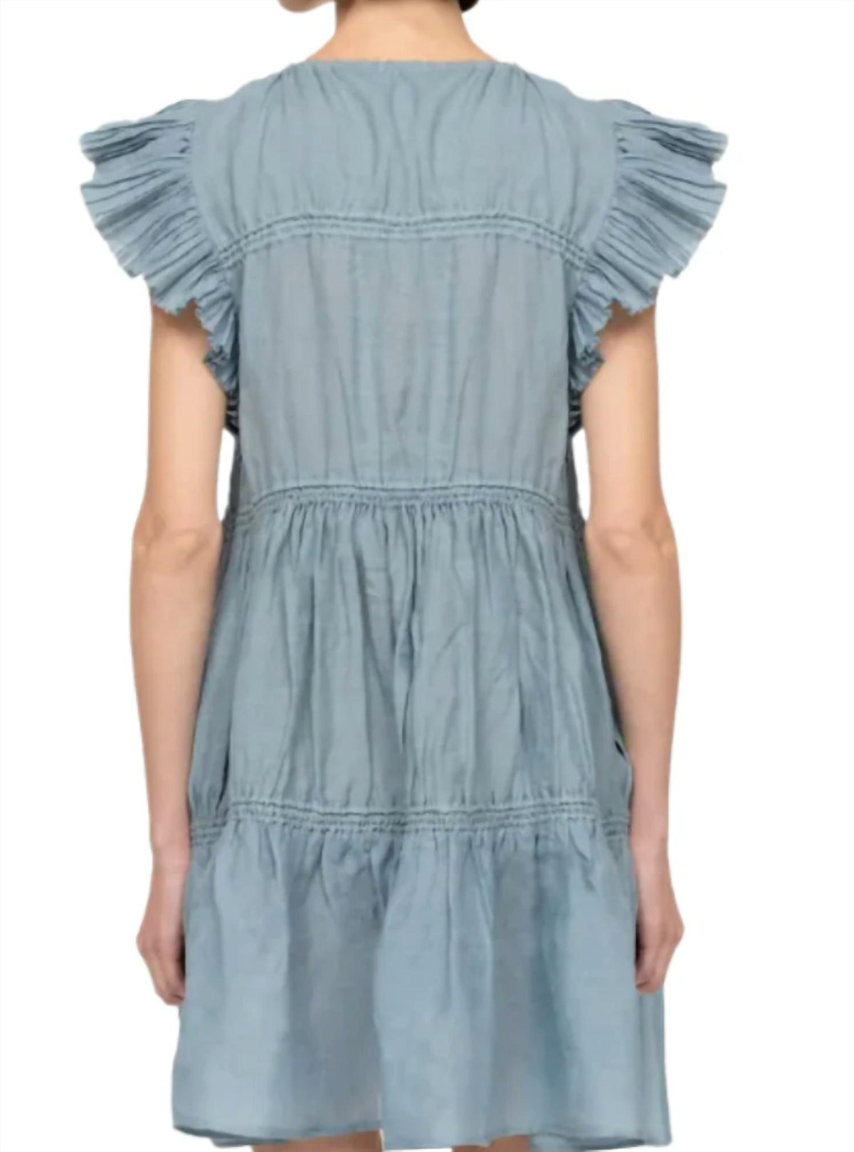 Sea - Anise Ramie Flutter Sleeve Tunic Dress