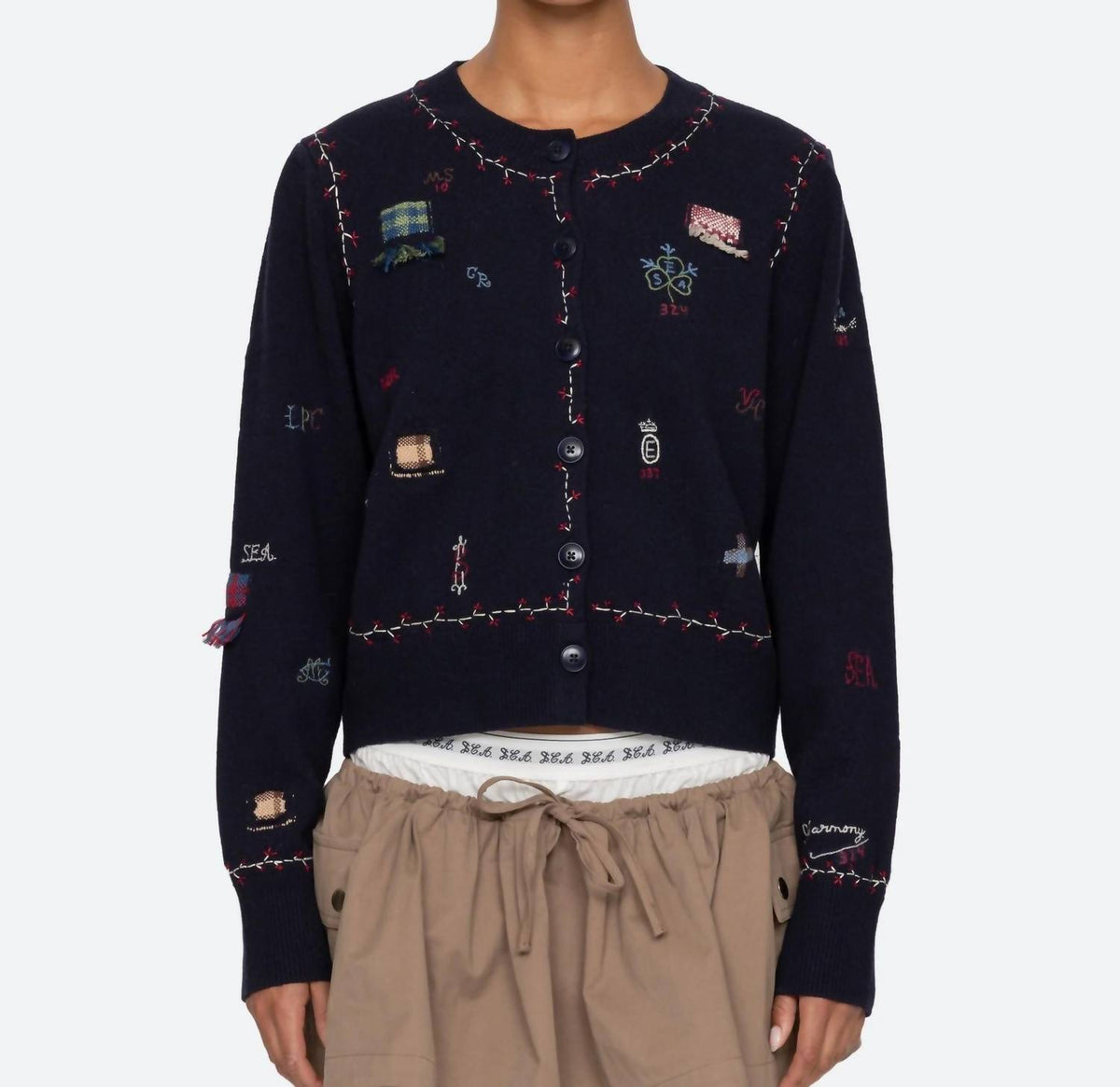 Sea - Claira Embroidered Knit Cardigan