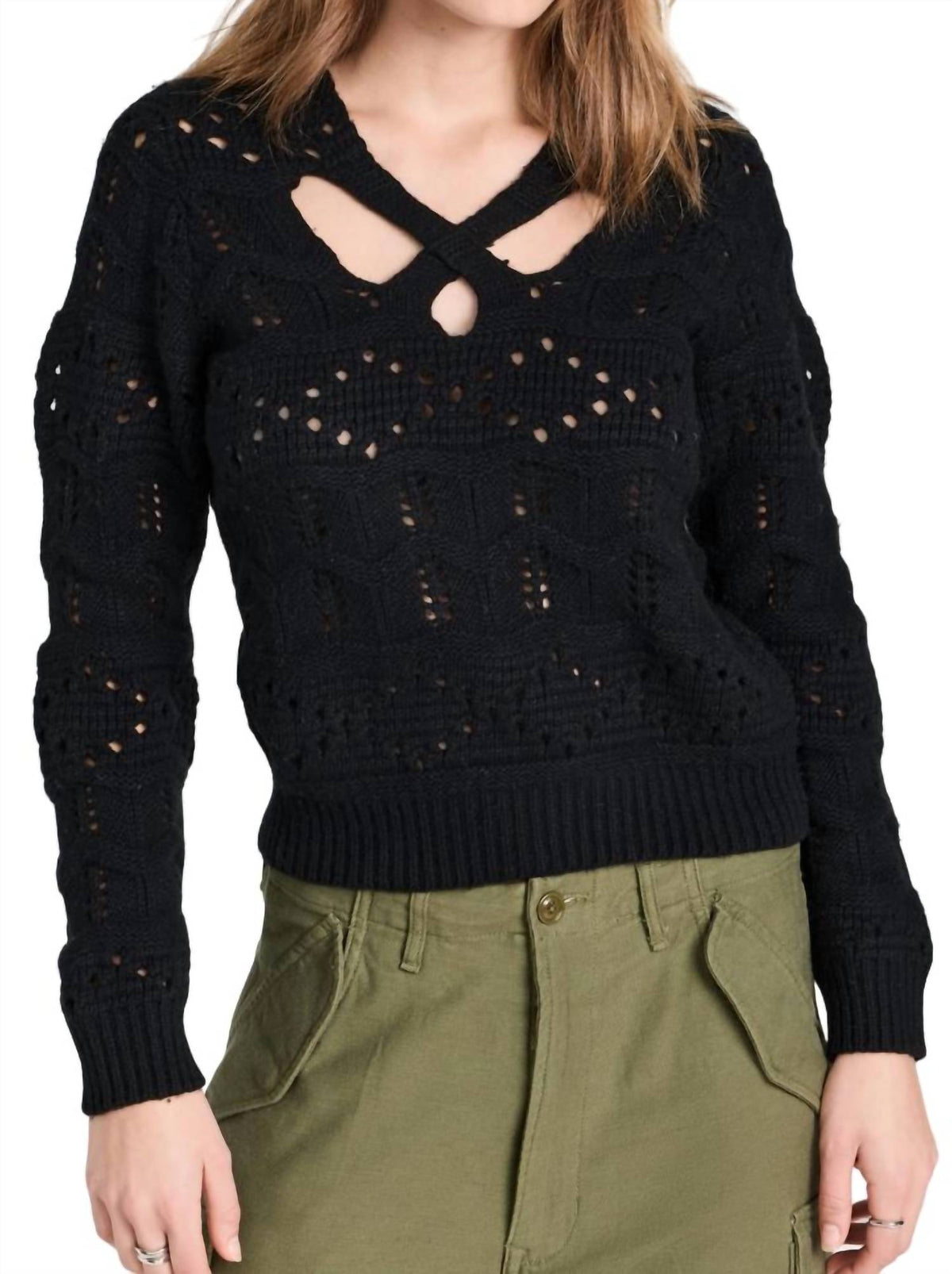 Sea - COLE CABLE KNIT CUT OUT SWEATER