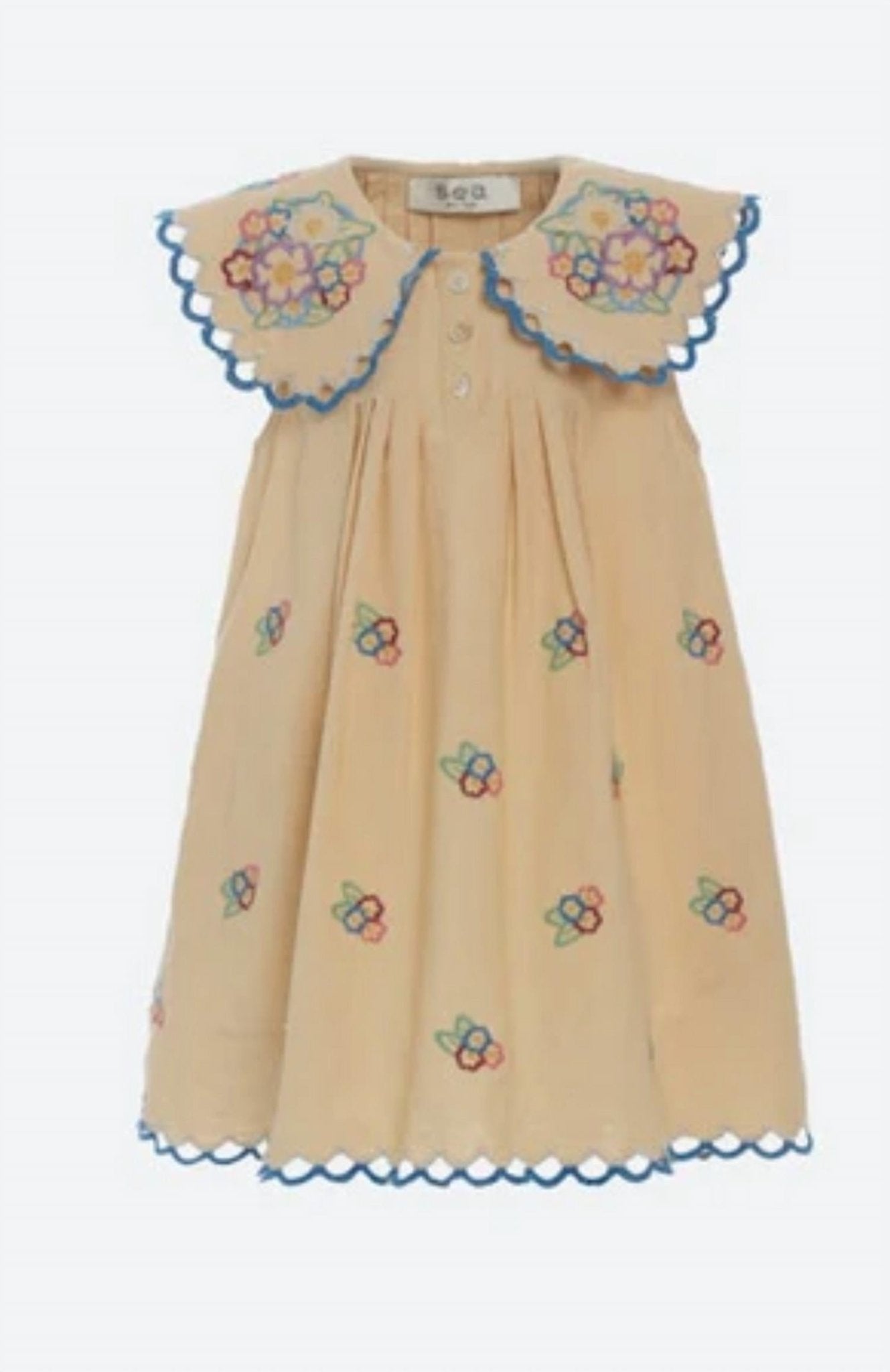 Sea - Girl's Melinda Embroidered Dress - beige - casual - clothing