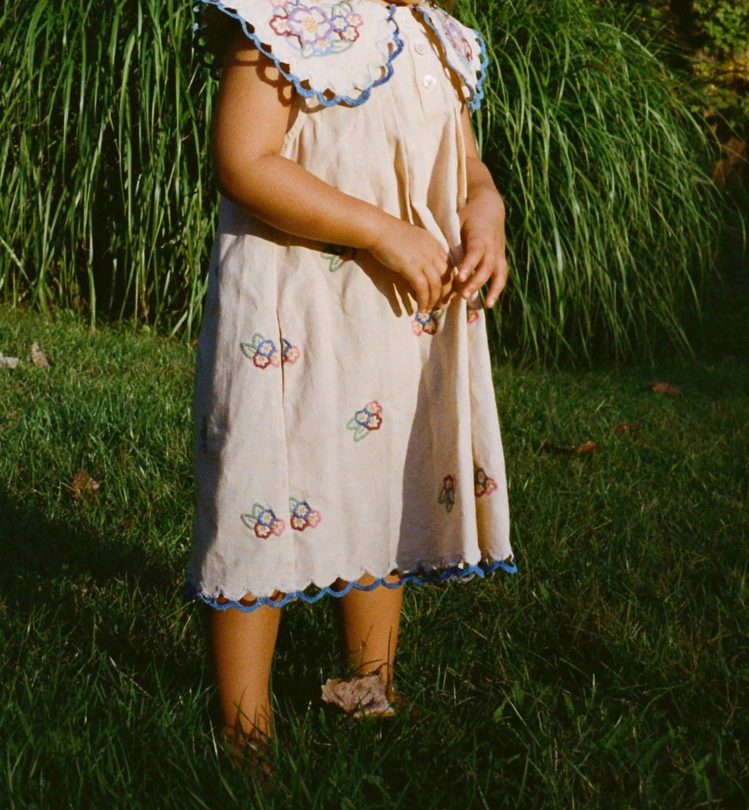 Sea - Girl's Melinda Embroidered Dress - beige - casual - clothing