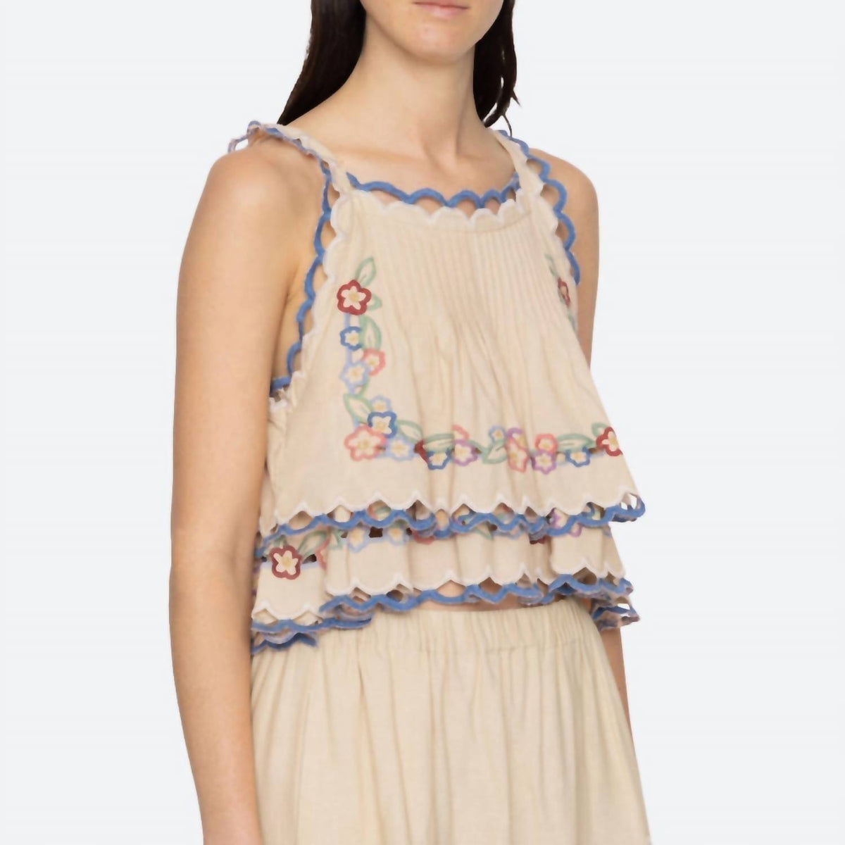 Sea - Melinda Embroidered Tank
