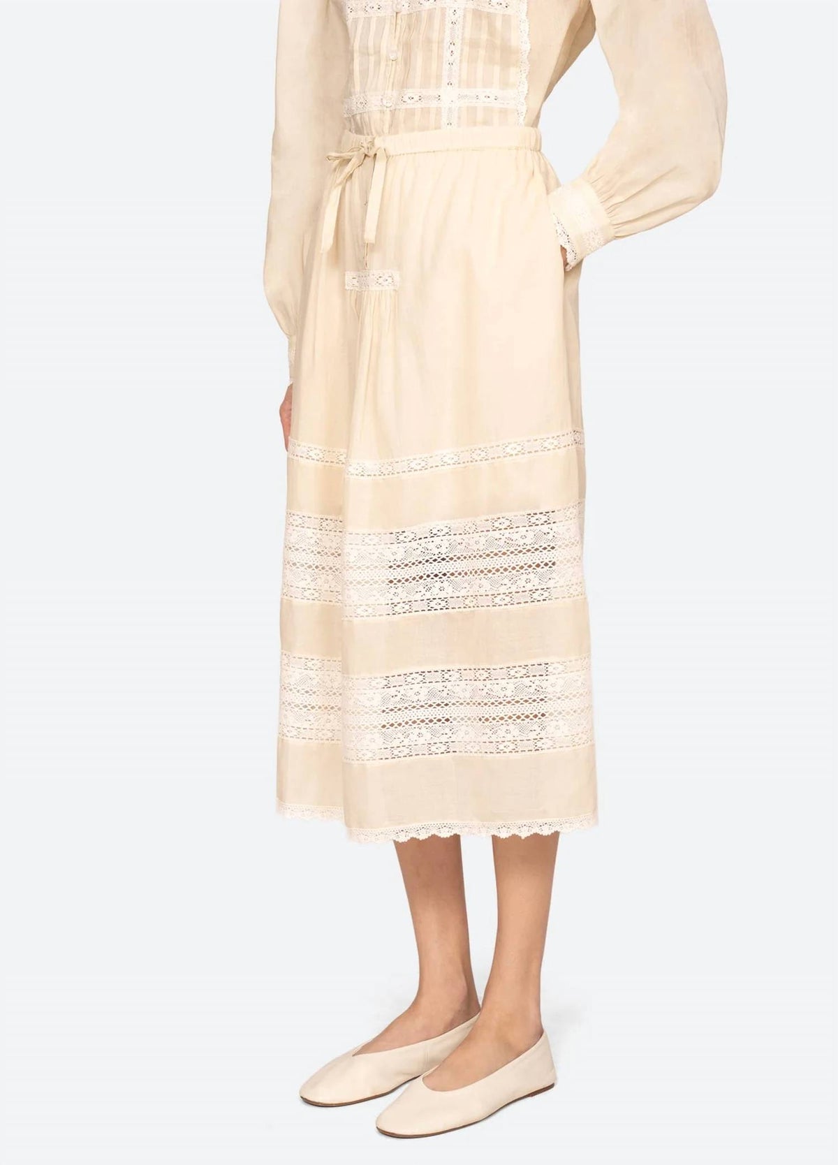 Sea - Pippa Solid Midi Skirt