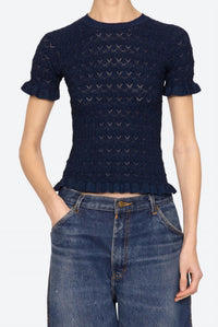 Sea - Ruby Sparkle Knit Short Sleeve Top