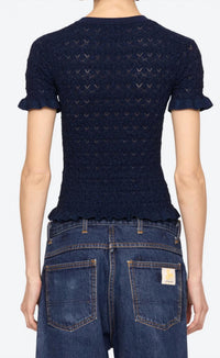 Sea - Ruby Sparkle Knit Short Sleeve Top