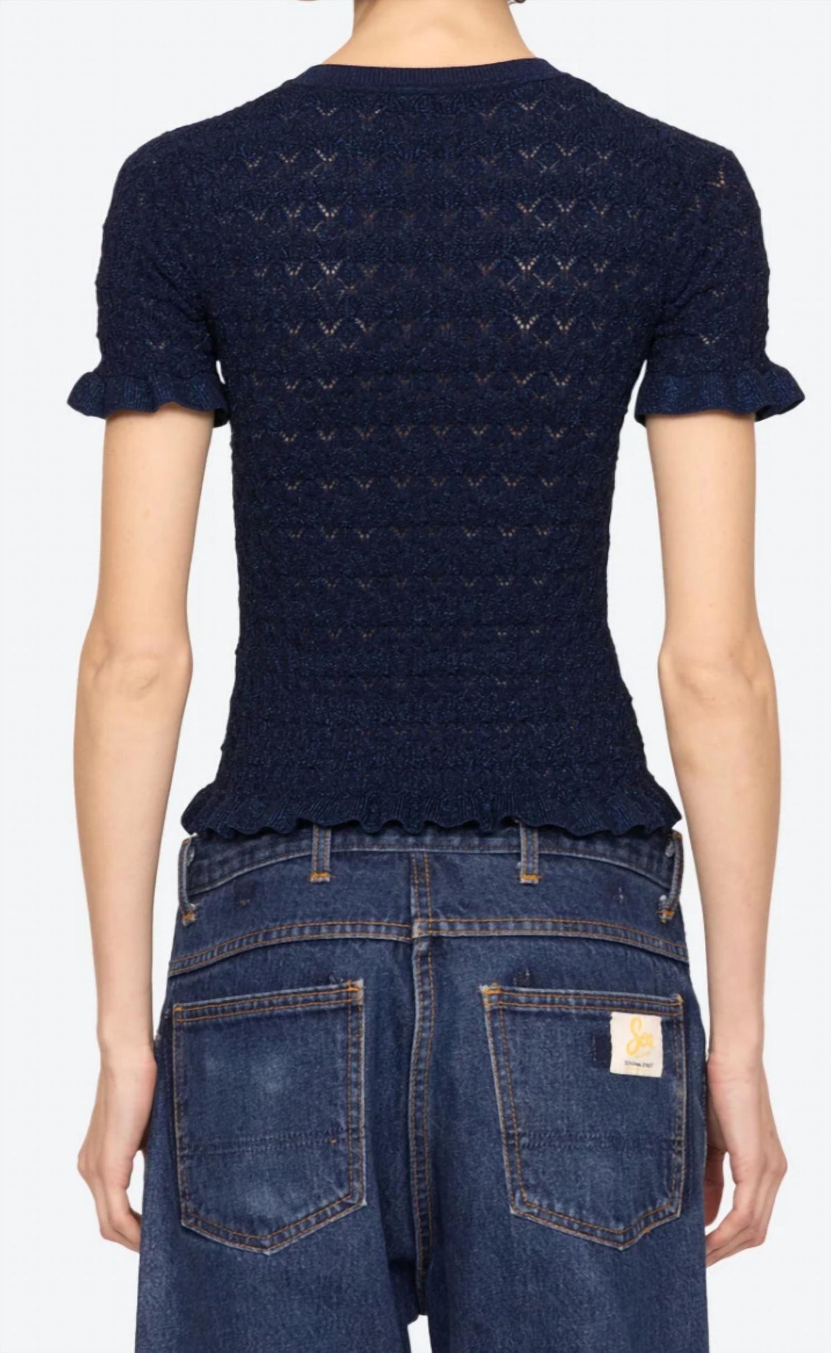 Sea - Ruby Sparkle Knit Short Sleeve Top