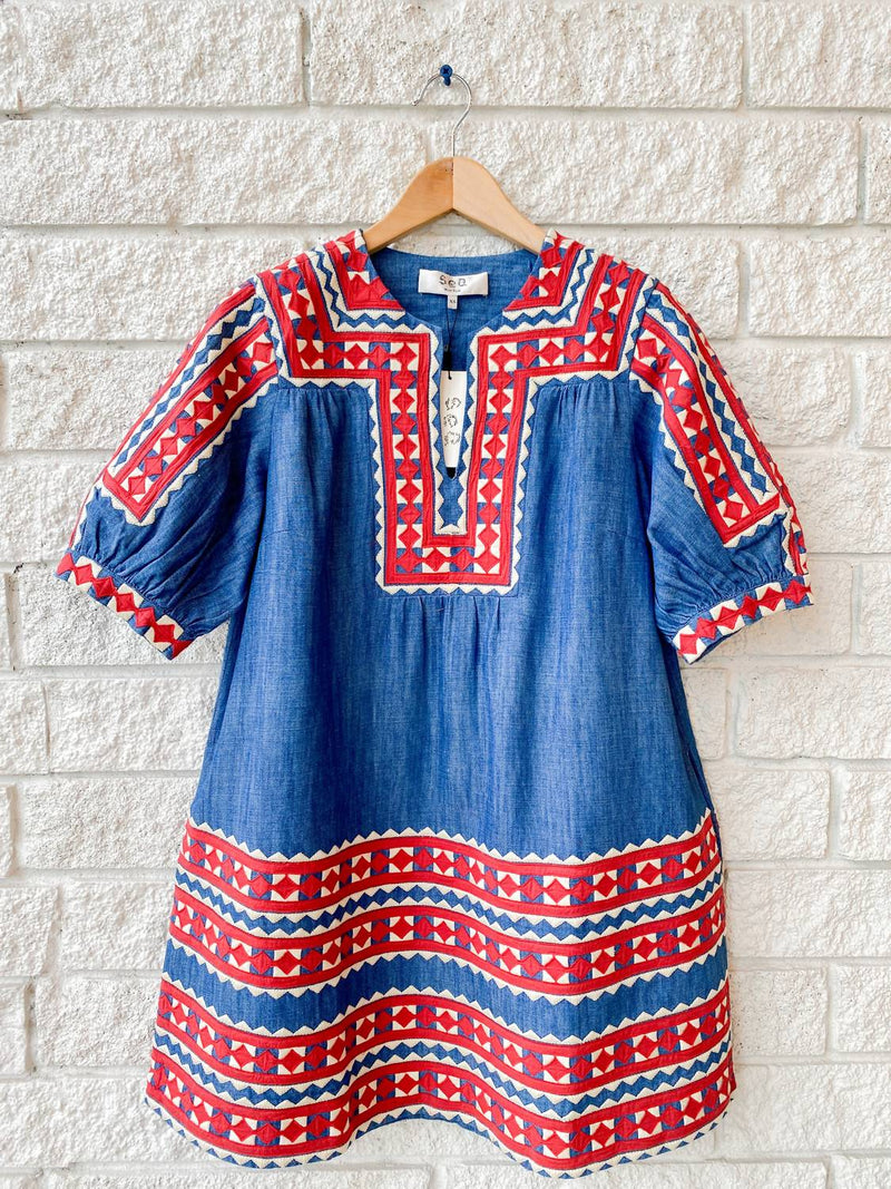 Sea - Stina Chambray Mini Dress – Snagged & Bagged