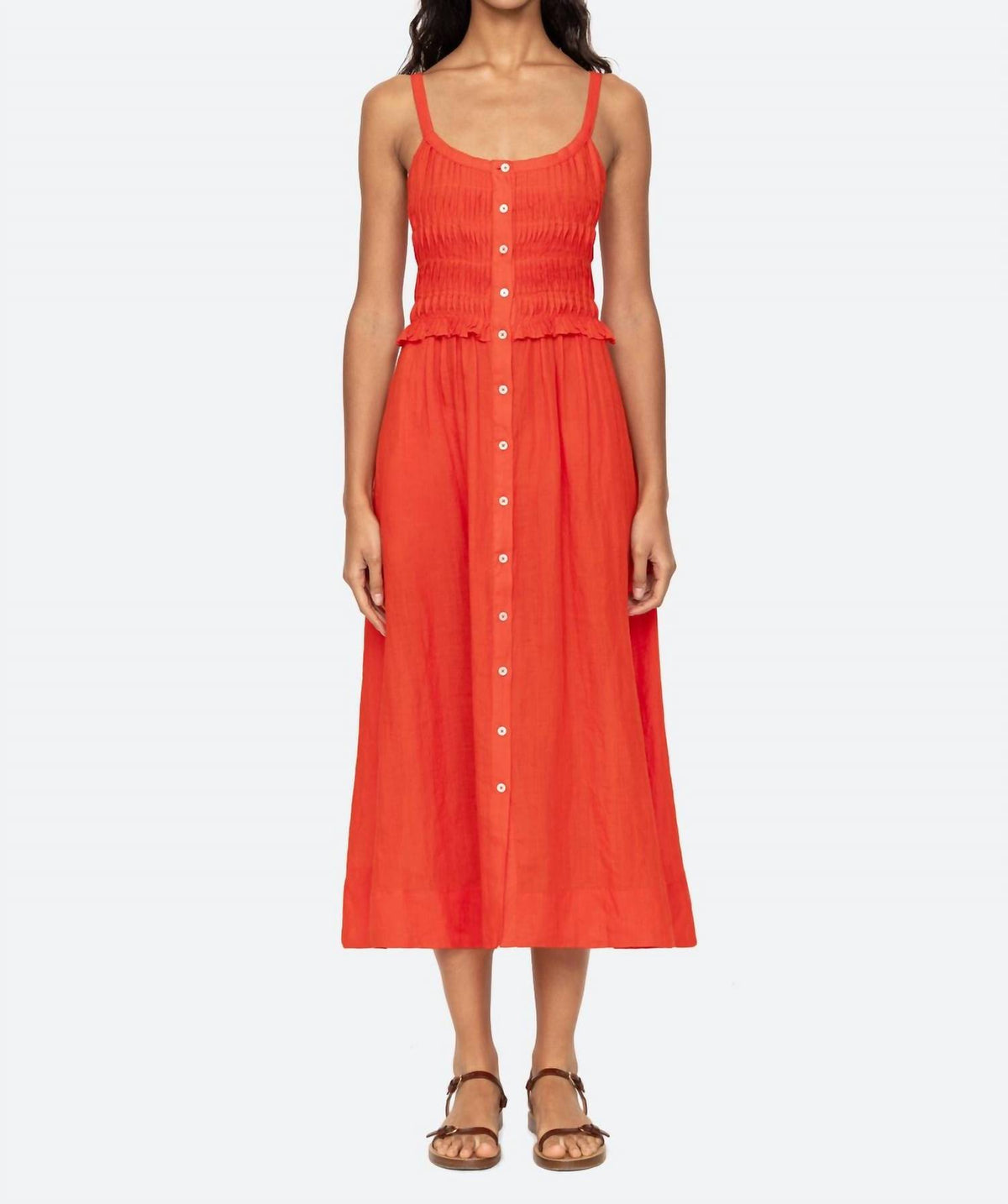 Sea - Zora Solid Tank Button Down Dress