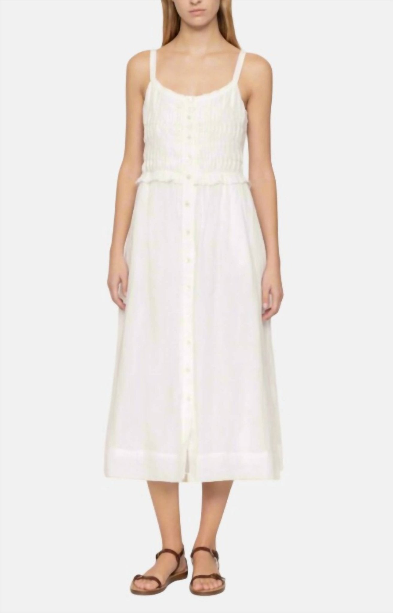 Sea - Zora Tank Button Down Dress - clothing - dresses - midi
