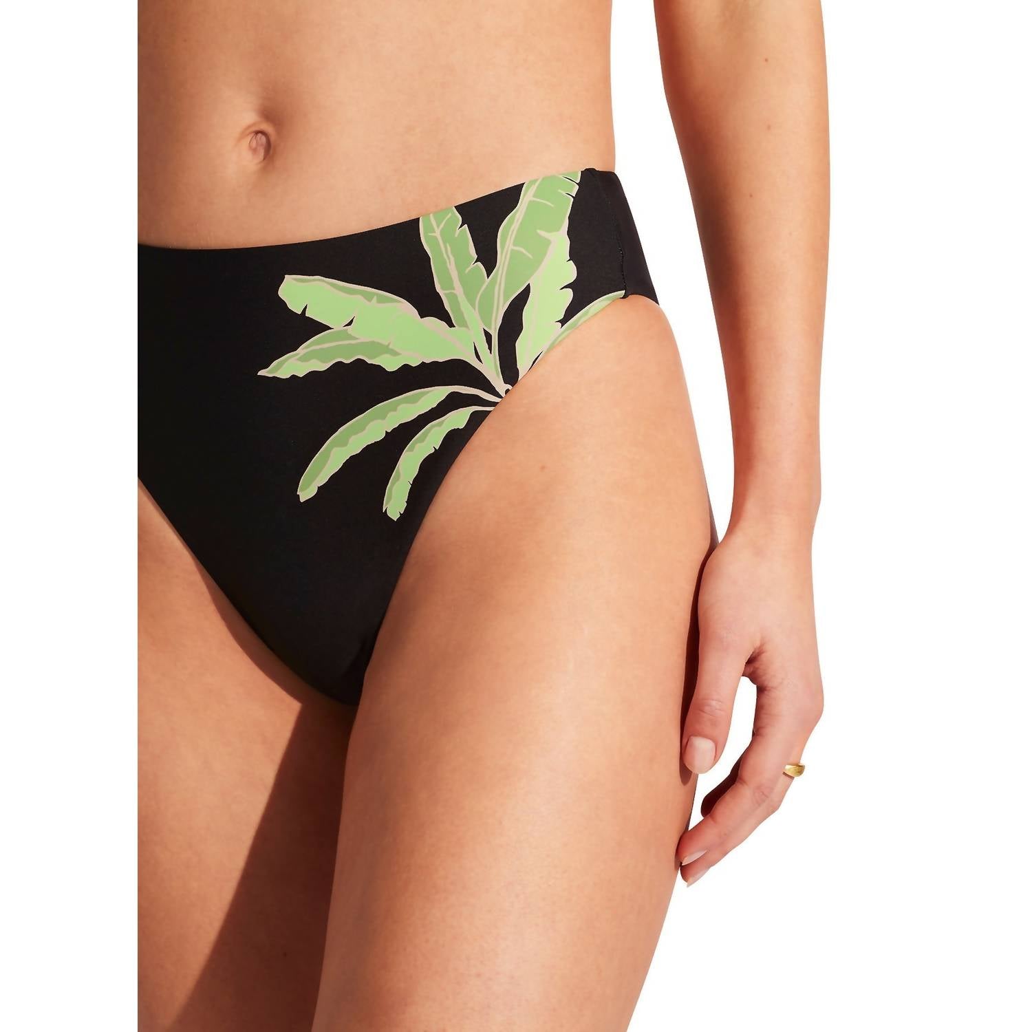 Seafolly - High Rise Swimwear Bottom - bikinis - black - clothing