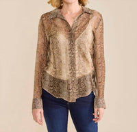 Sedge - Classic Sheer Snake Print Shirt