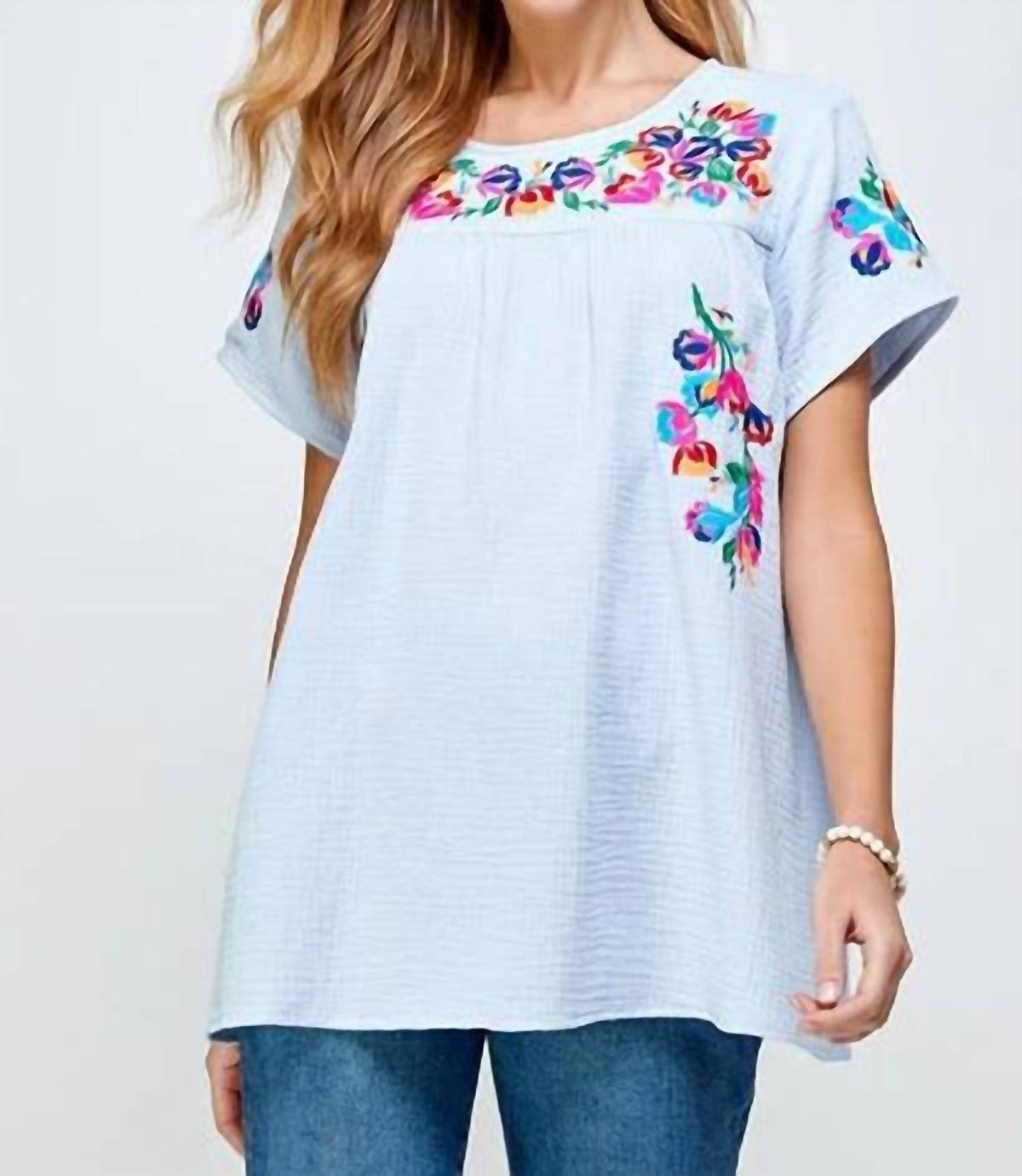 See And Be Seen - On The Border Embroidered Top