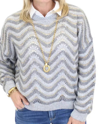 See And Be Seen - Wavy Striped Oversized Sweater