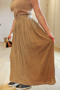 See U Soon - Crinkled Maxi Skirt - brown - clothing - long - skirts