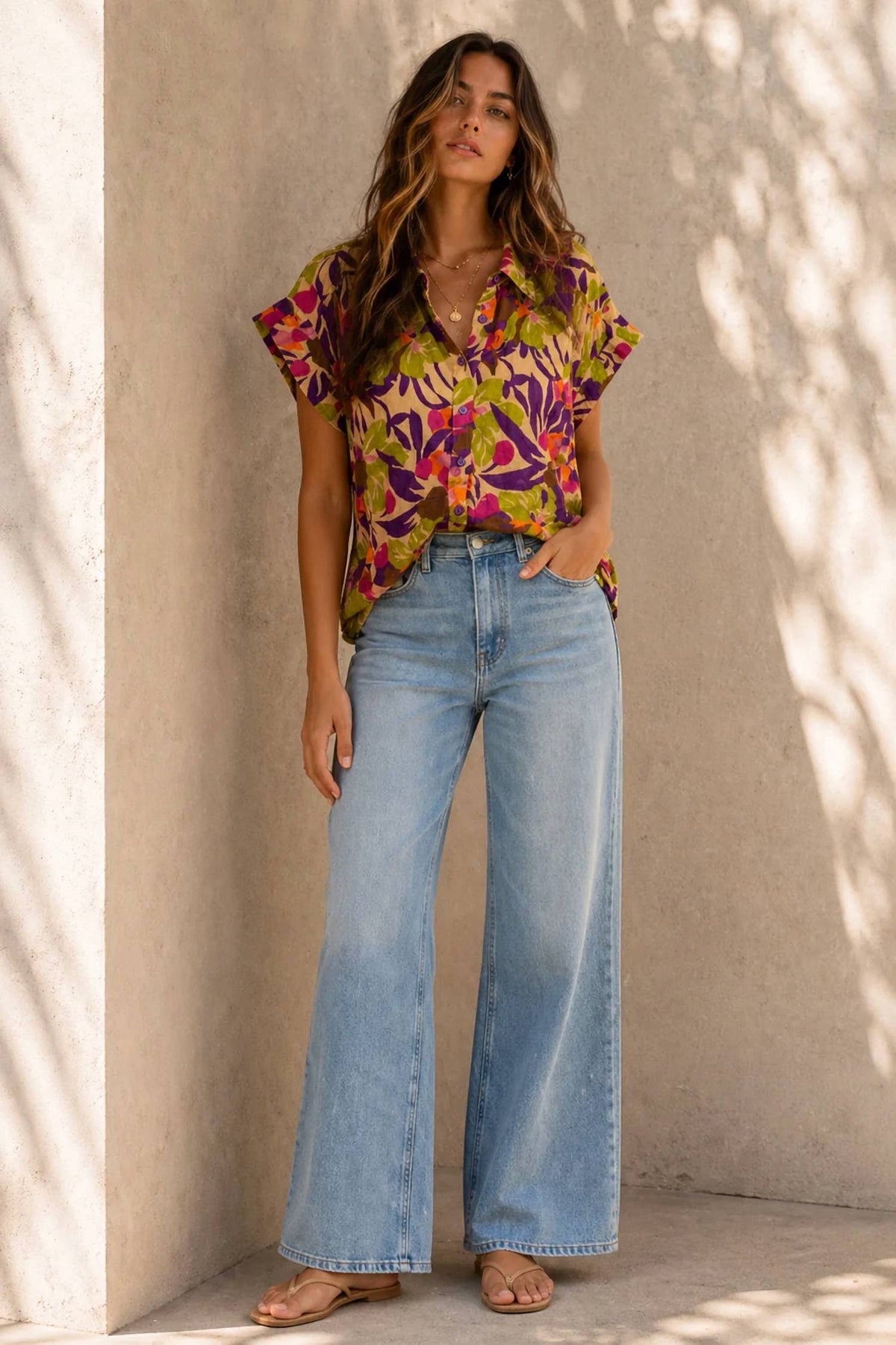 See U Soon - Relaxed Button-up Floral Blouse