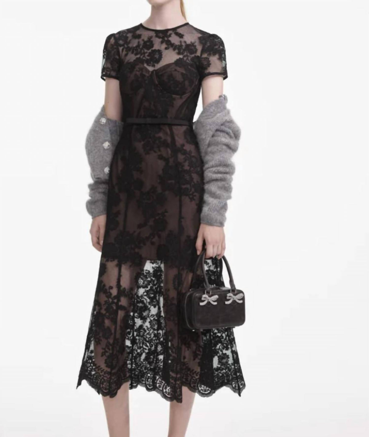 Self-Portrait - Lace Bustier Dress