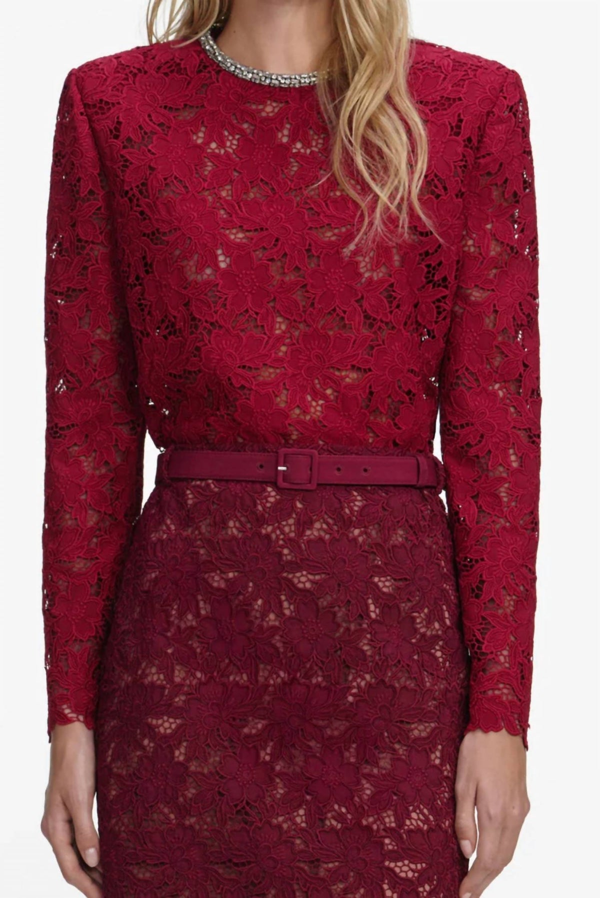 Self-Portrait - Lace Crystal Trim Top