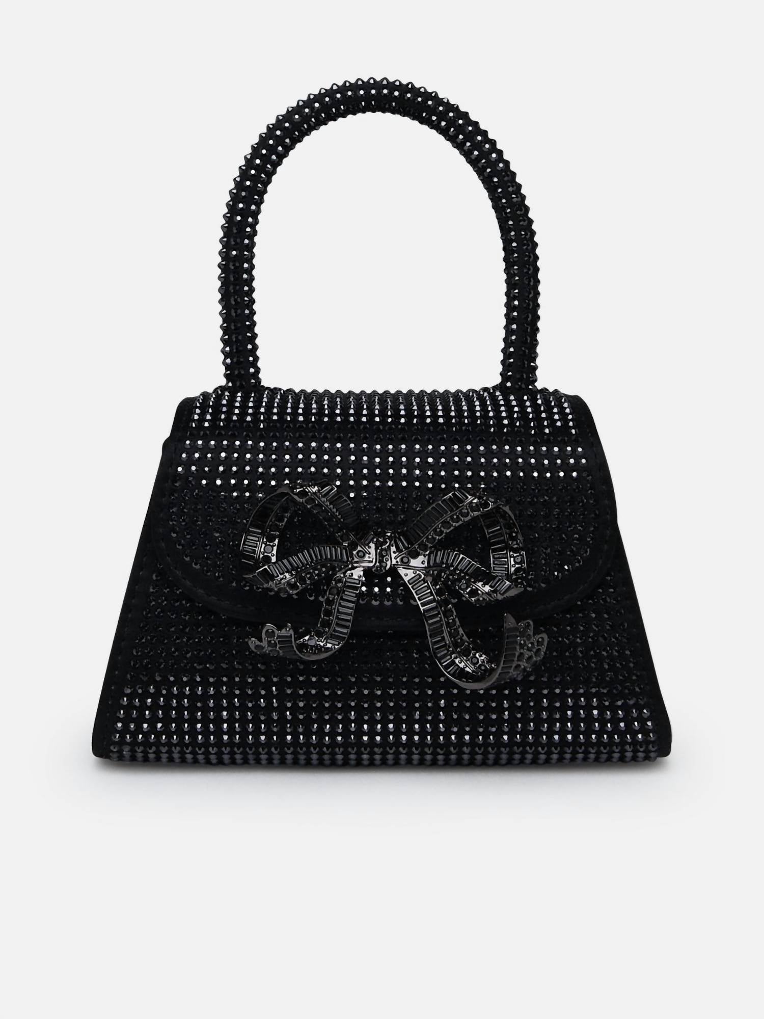 Self - Portrait - Women's Rhinestone Micro Bow Bag - bags - black - handbags