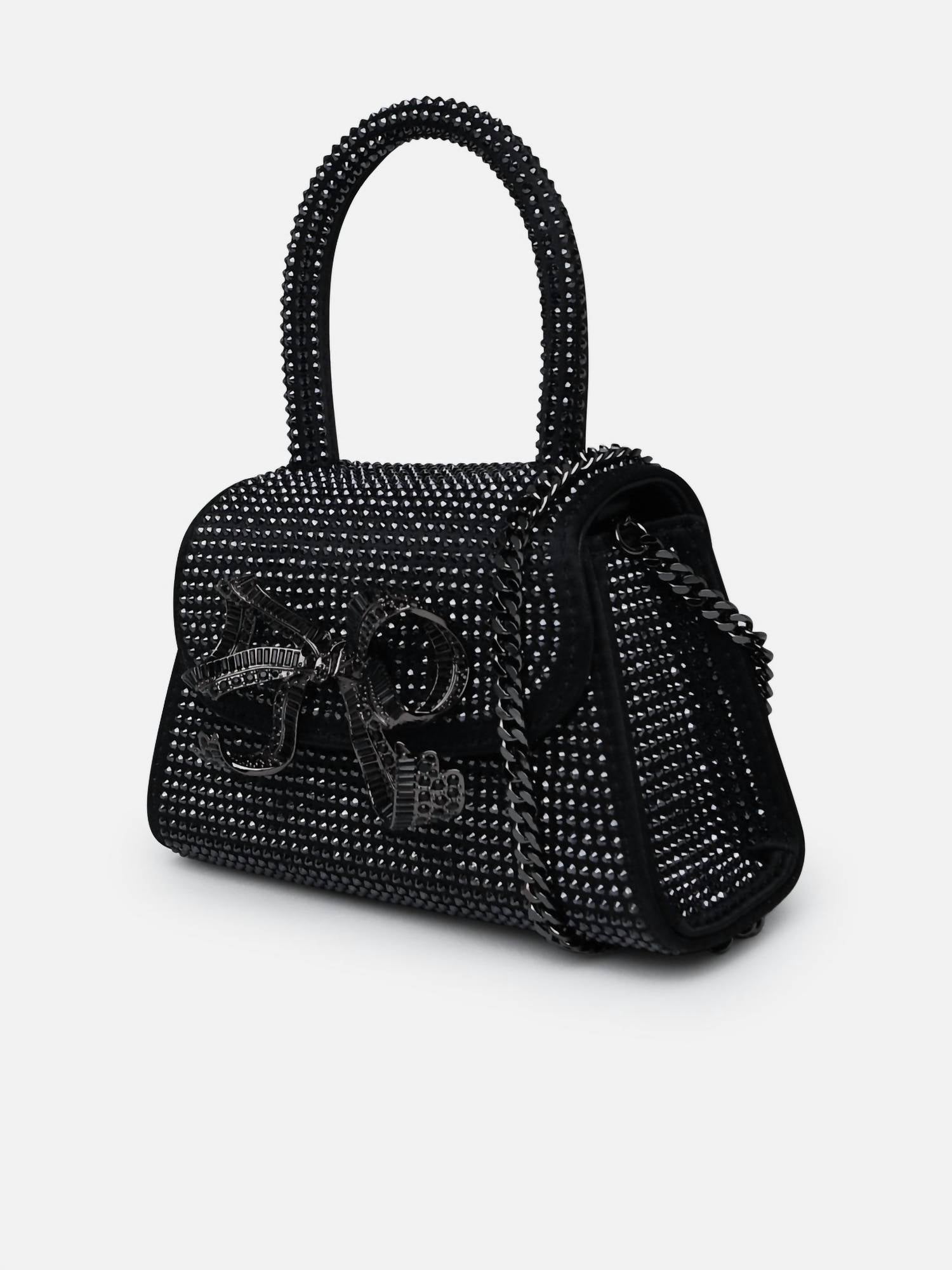 Self - Portrait - Women's Rhinestone Micro Bow Bag - bags - black - handbags