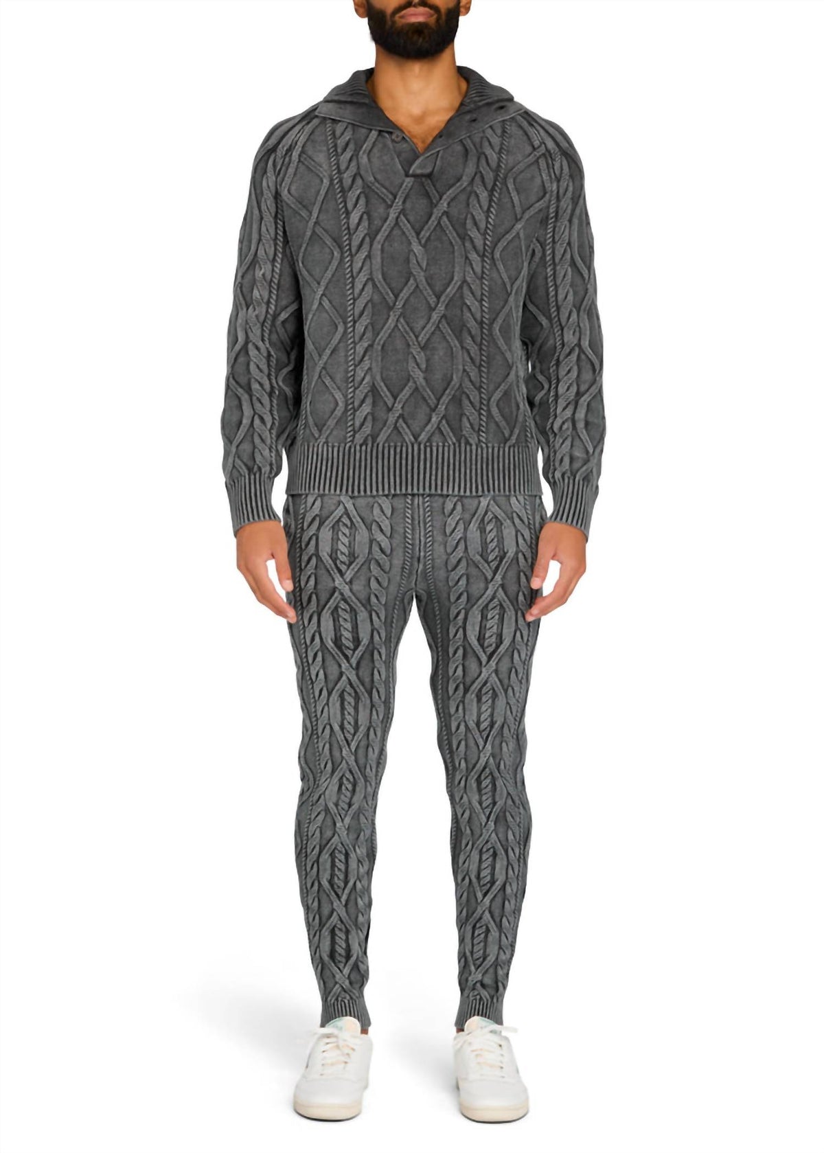 Ser.O.Ya - Elijah Cable Knit Jogger Pants