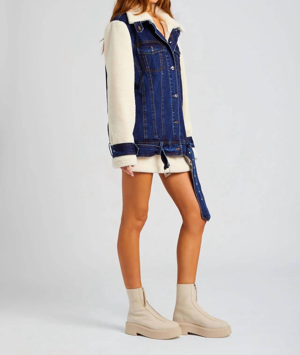 Ser.O.Ya - Mink Teddy Denim Jacket