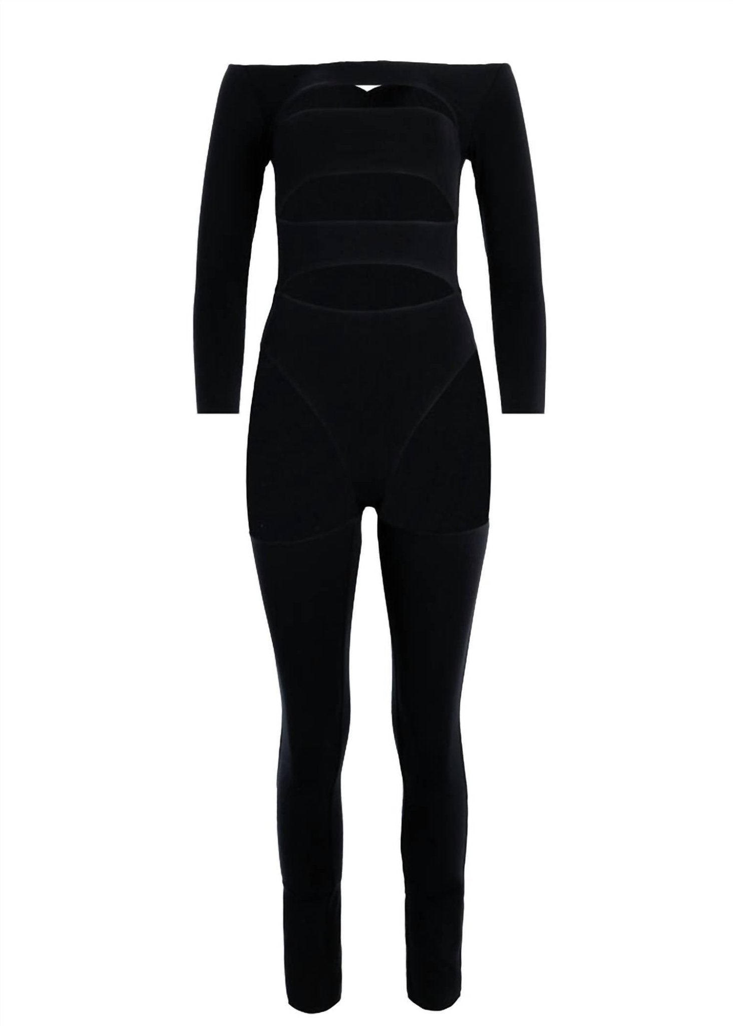 Ser.O.Ya - Andromeda Cut Out Catsuit - black - clothing - jumpsuits