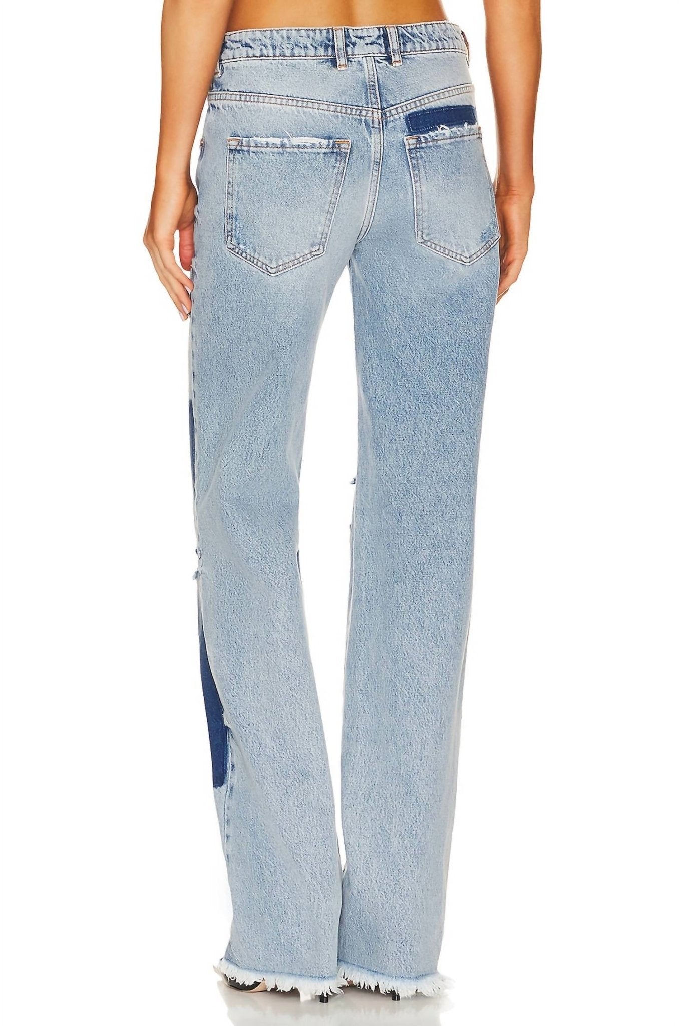 Ser.O.Ya - Heidi Straight Legpatch Jeans - blue - clothing - cotton