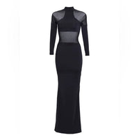 Ser.O.Ya - Kaya Mesh Cut Out Maxi Dress - black - clothing - dresses
