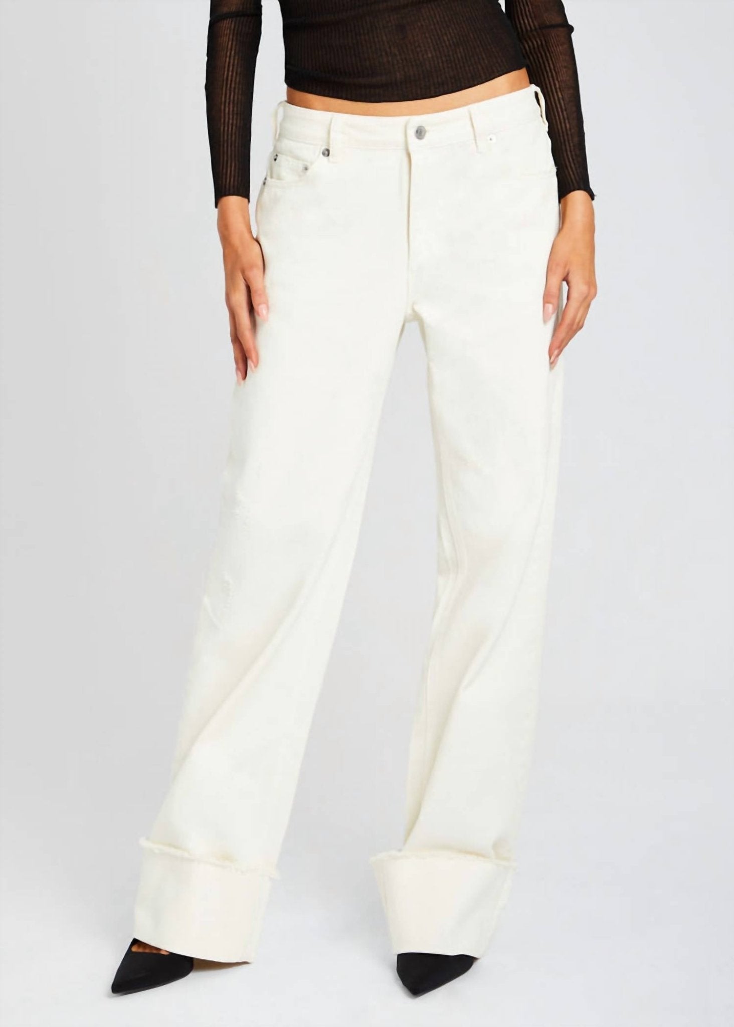 Ser.O.Ya - Margot Mid Rise Slouchy Boyfriend Cuffed Jeans - boyfriend - clothing - cotton