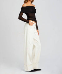 Ser.O.Ya - Margot Mid Rise Slouchy Boyfriend Cuffed Jeans - boyfriend - clothing - cotton