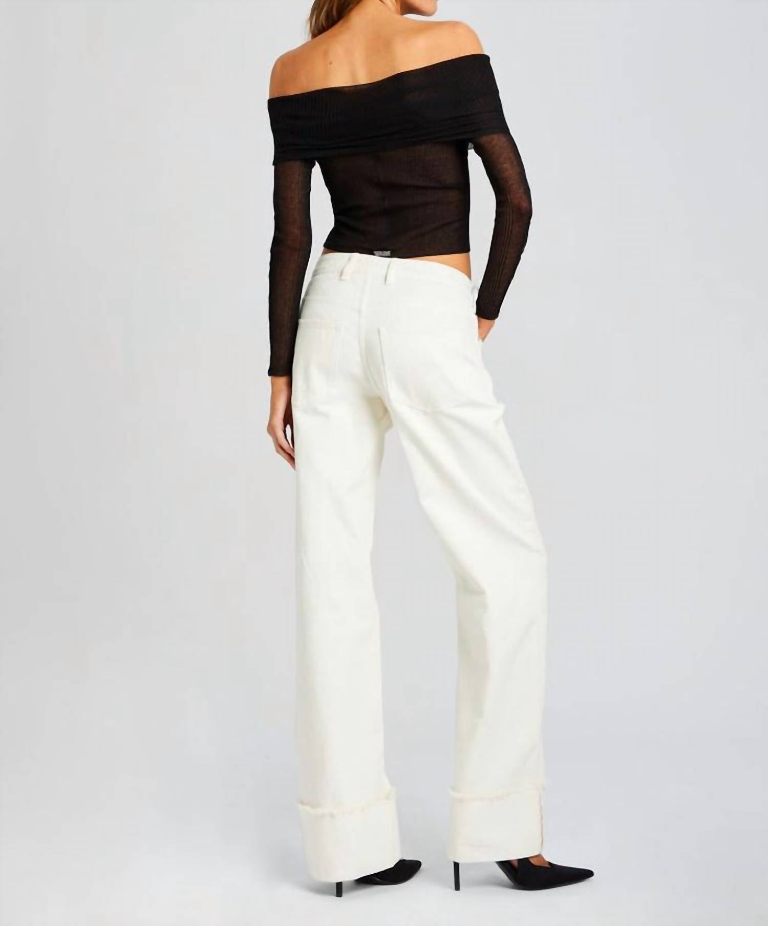 Ser.O.Ya - Margot Mid Rise Slouchy Boyfriend Cuffed Jeans - boyfriend - clothing - cotton