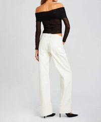 Ser.O.Ya - Margot Mid Rise Slouchy Boyfriend Cuffed Jeans - boyfriend - clothing - cotton