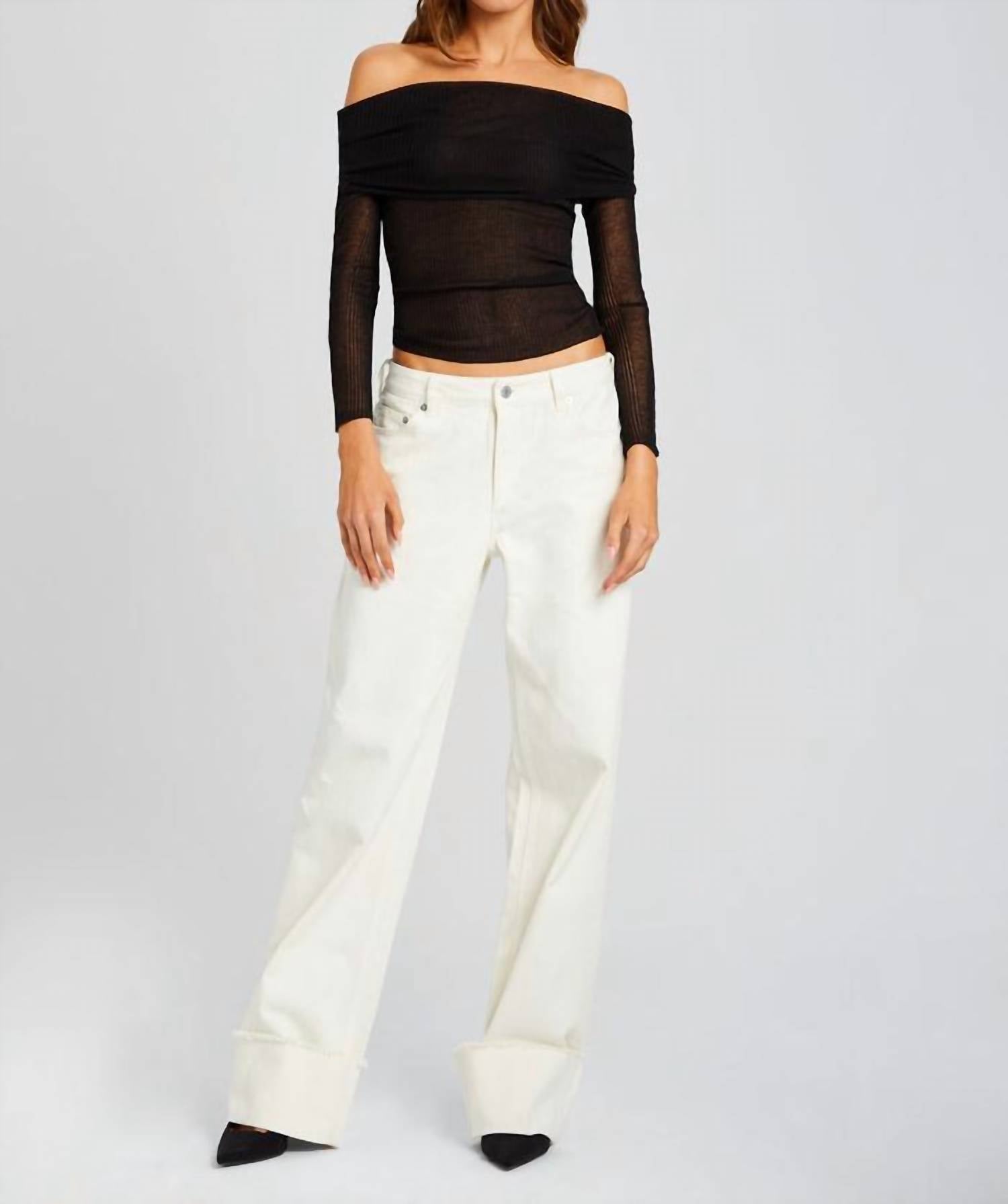 Ser.O.Ya - Margot Mid Rise Slouchy Boyfriend Cuffed Jeans - boyfriend - clothing - cotton