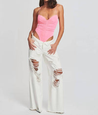 Ser.O.Ya - Ollie Distressed Wide Leg Jeans - clothing - cotton - flare