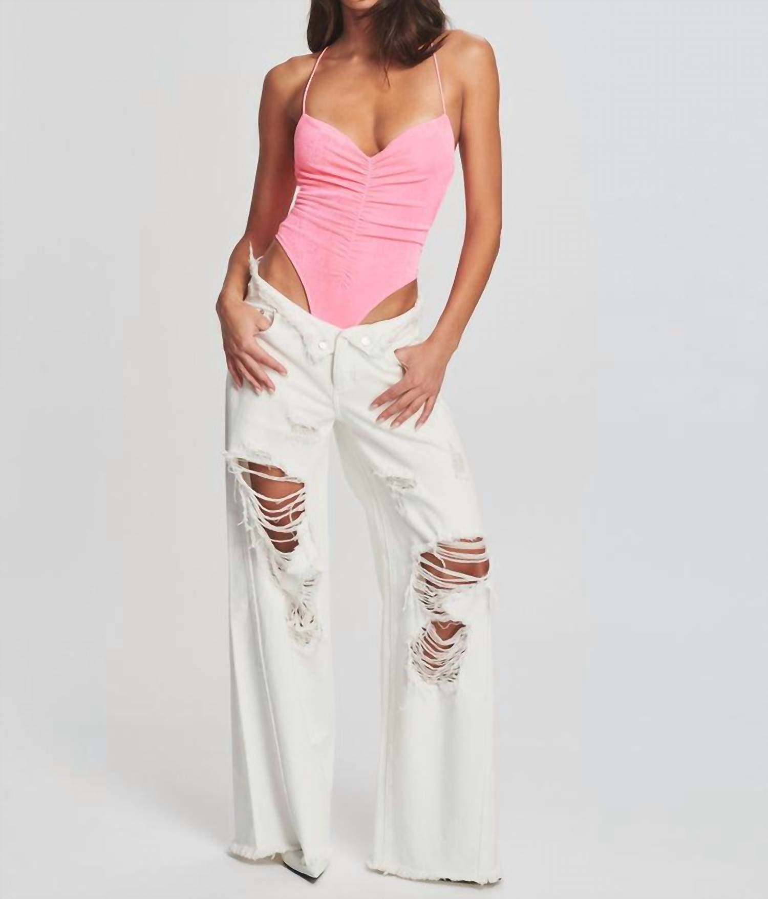 Ser.O.Ya - Ollie Distressed Wide Leg Jeans - clothing - cotton - flare