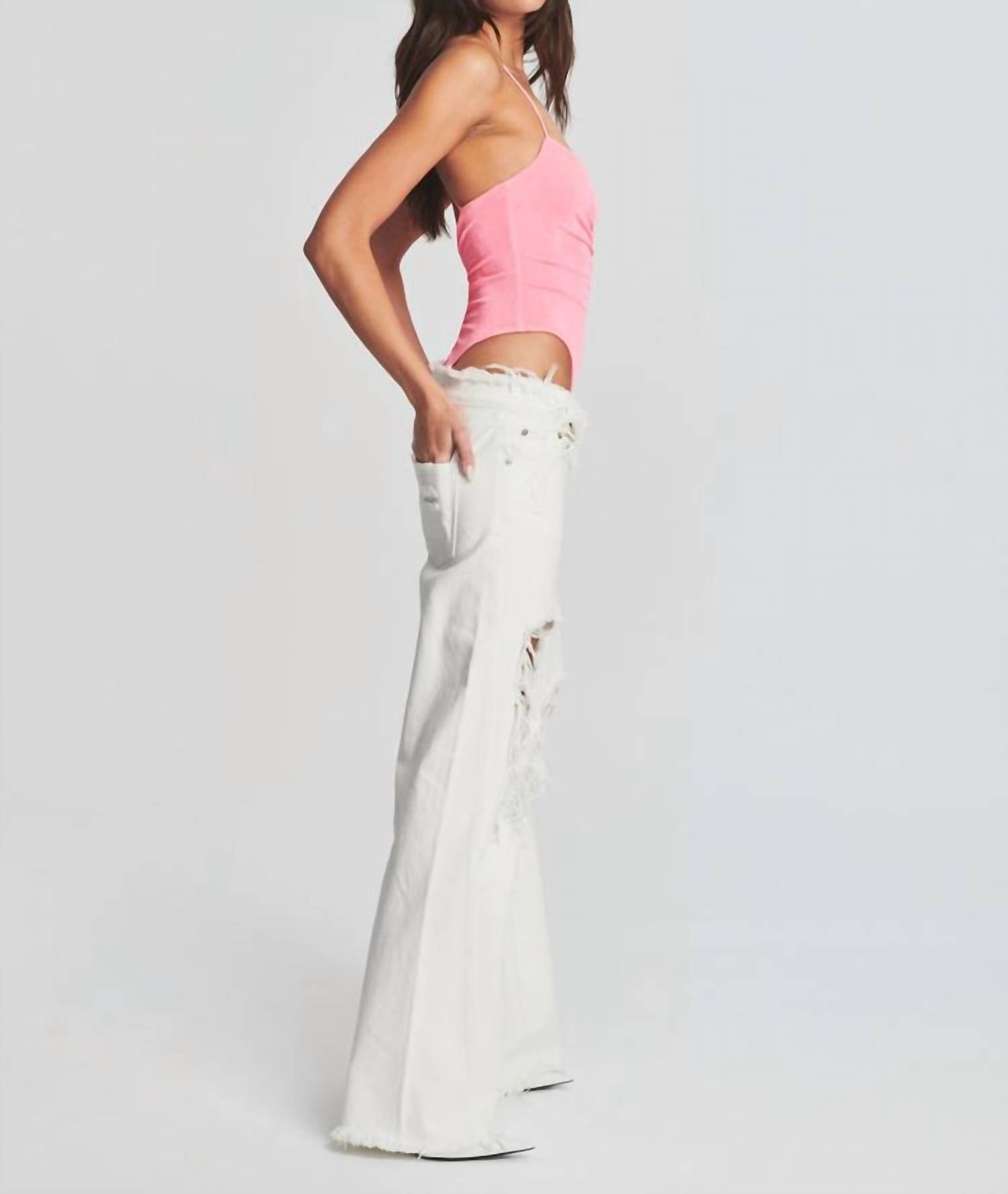 Ser.O.Ya - Ollie Distressed Wide Leg Jeans - clothing - cotton - flare