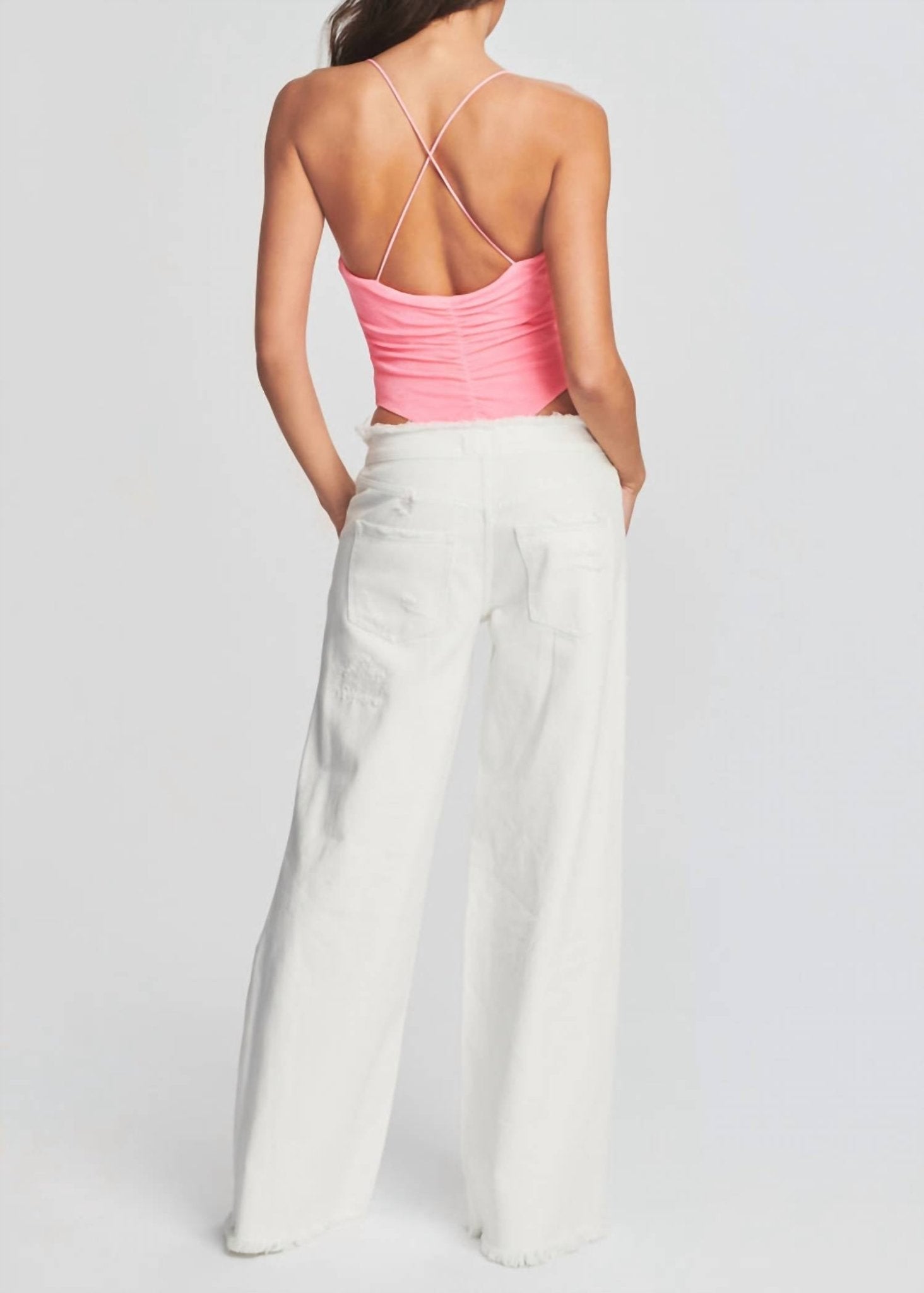 Ser.O.Ya - Ollie Distressed Wide Leg Jeans - clothing - cotton - flare