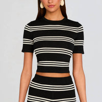 Ser.O.Ya - Ry Knit Top - black - clothing - crop - tops