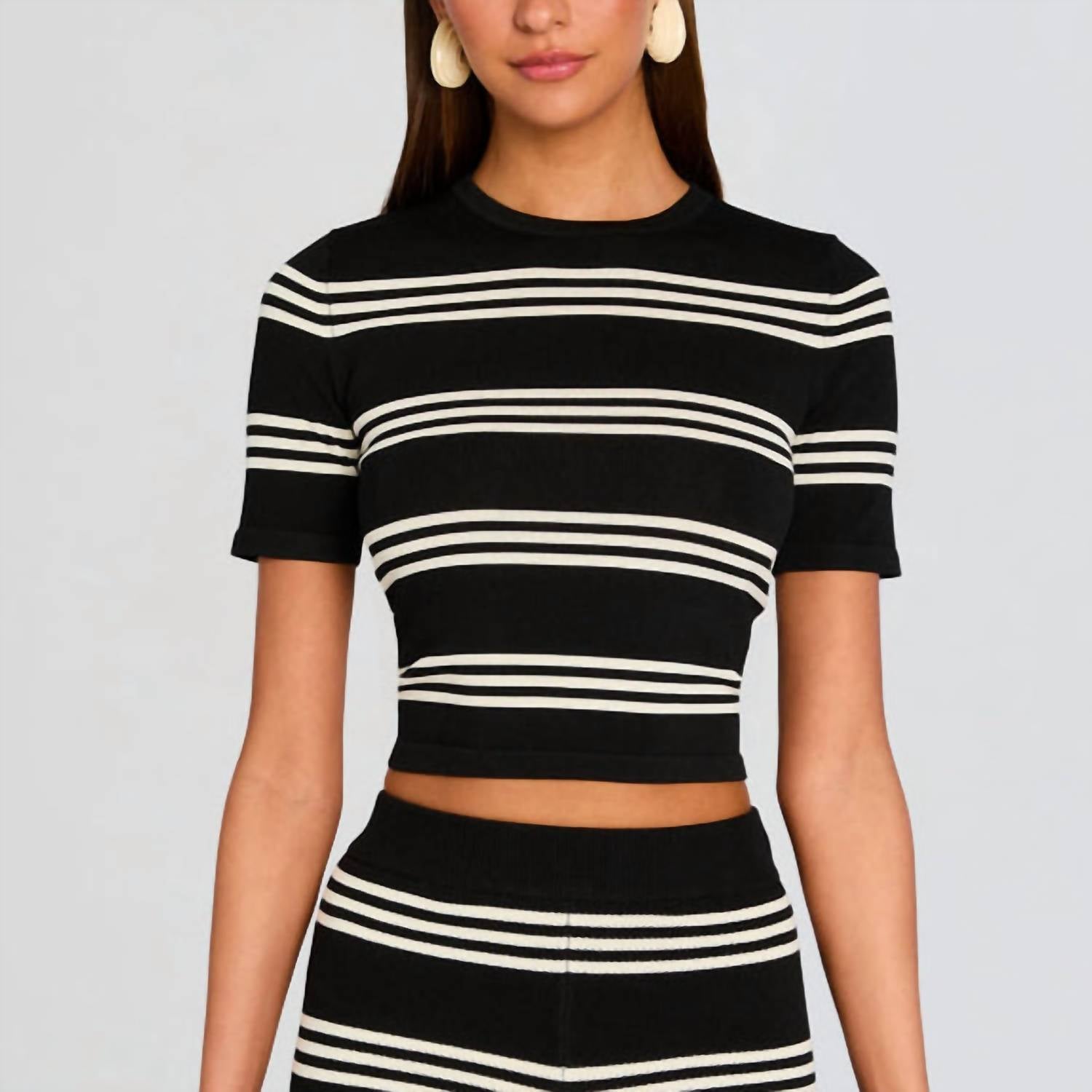 Ser.O.Ya - Ry Knit Top - black - clothing - crop - tops