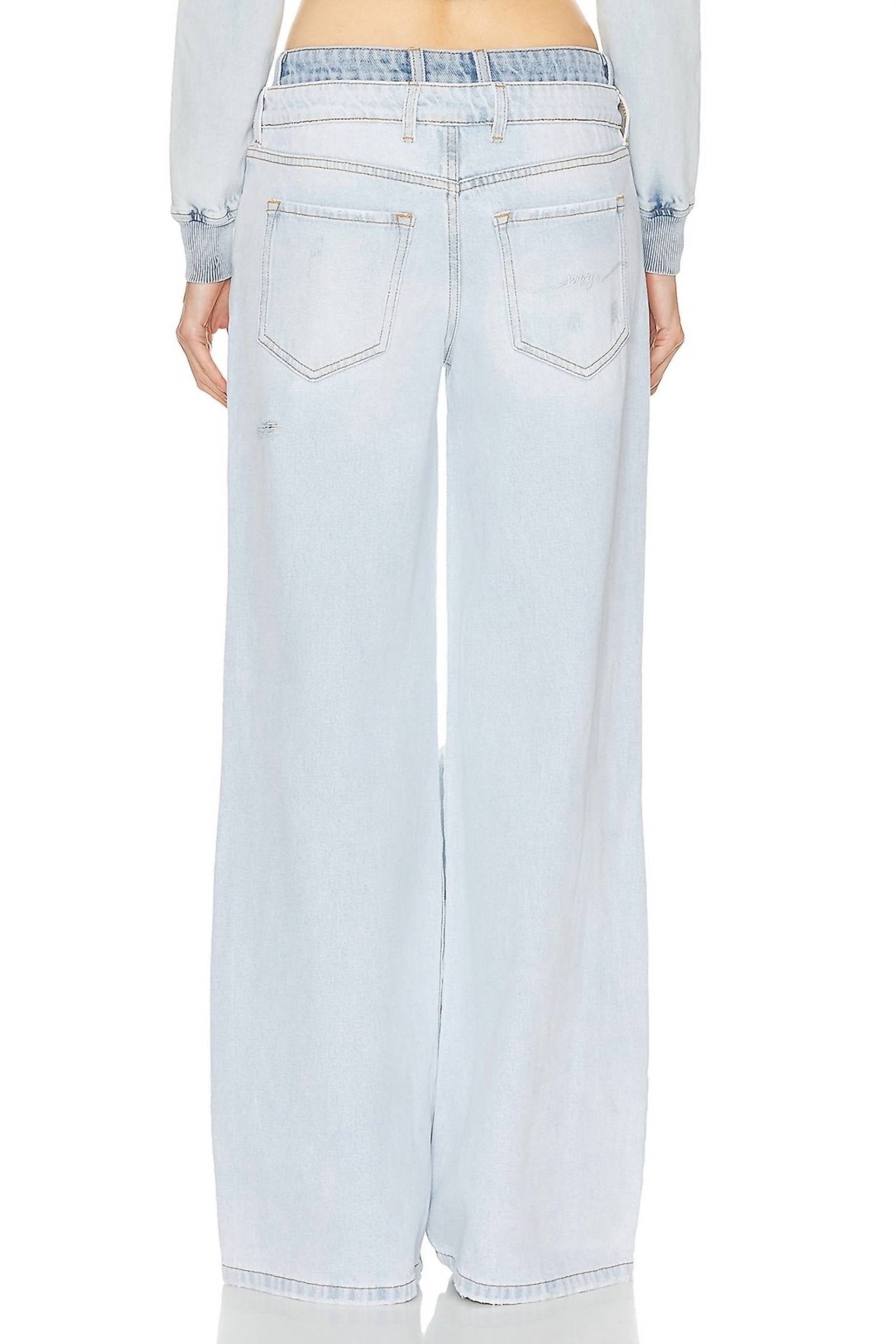 Ser.O.Ya - Saphira Doublewaisted Wide Leg Jeans - blue - clothing - cotton