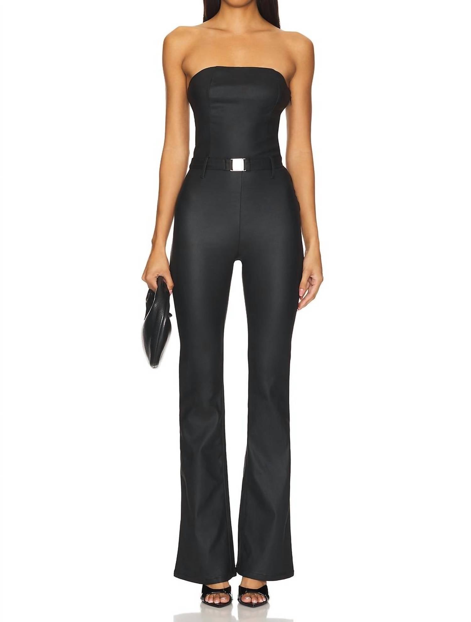 Ser.O.Ya - Vice Slim Flare Jumpsuit - black - clothing - jumpsuits