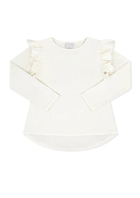 Set Proper - Girl's Elizabeth Long Sleeve Ruffle Tee - clothing - kids - shirts