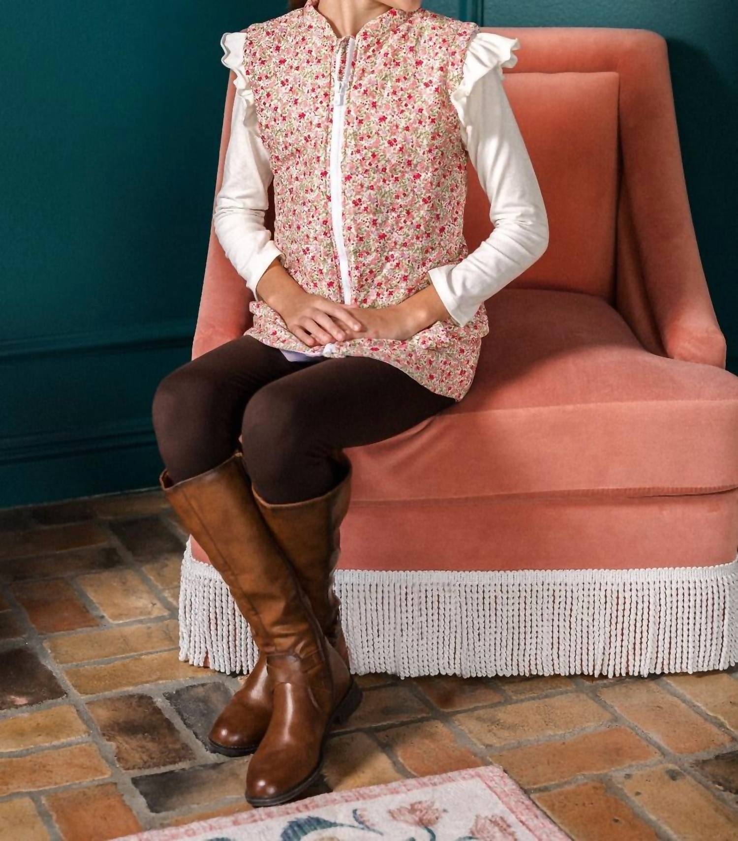 Set Proper - Girl's Layne Vest - clothing - coats - floral