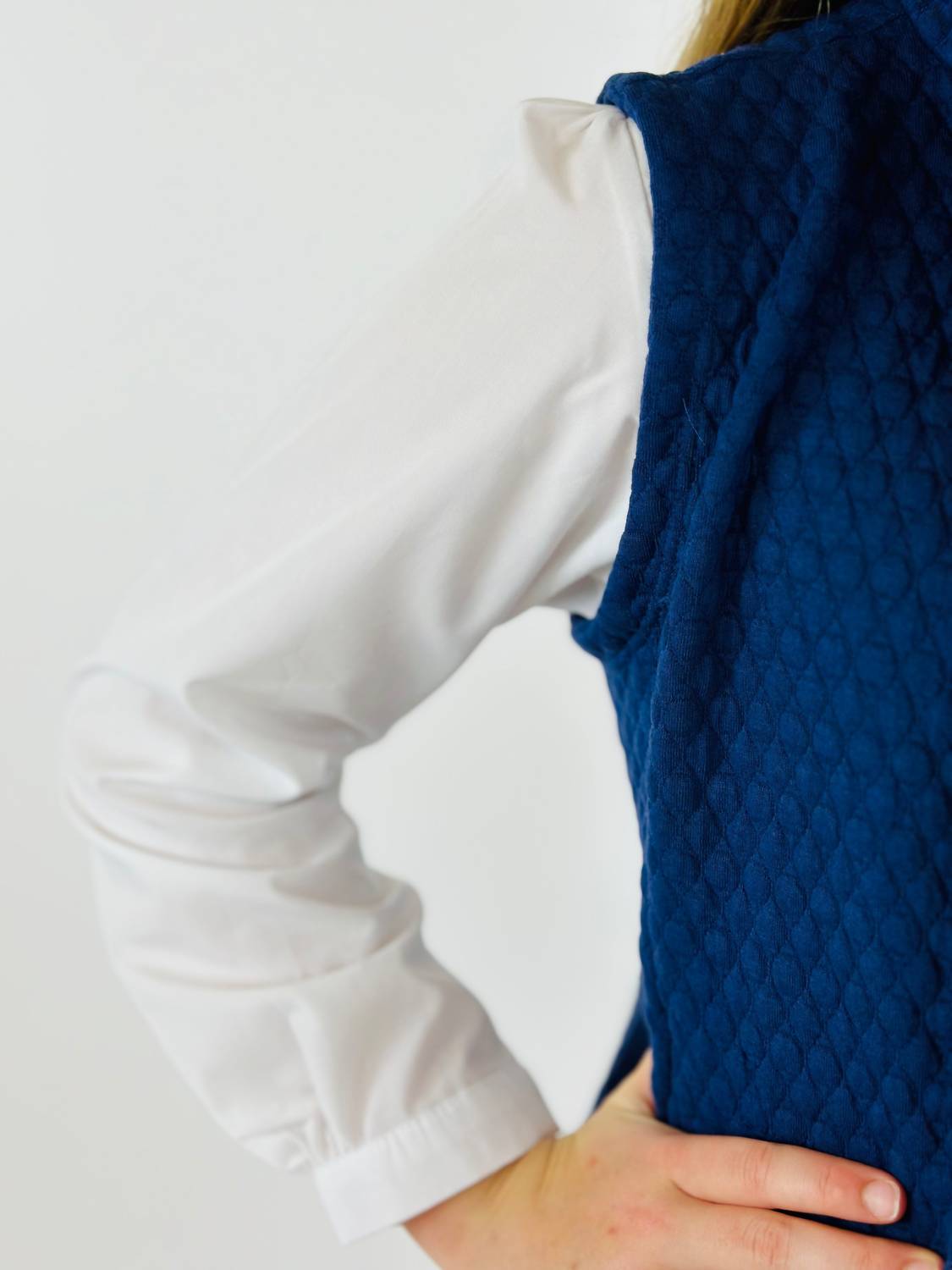 Set Proper - Girl's Quilted Virginia Vest - blue - clothing - coats