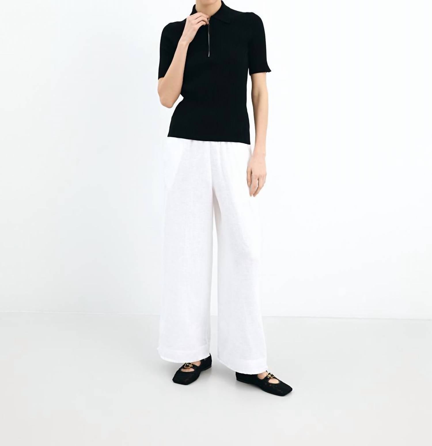 Seventy - Pull On Wide Leg Trouser Pants - clothing - linen - pants