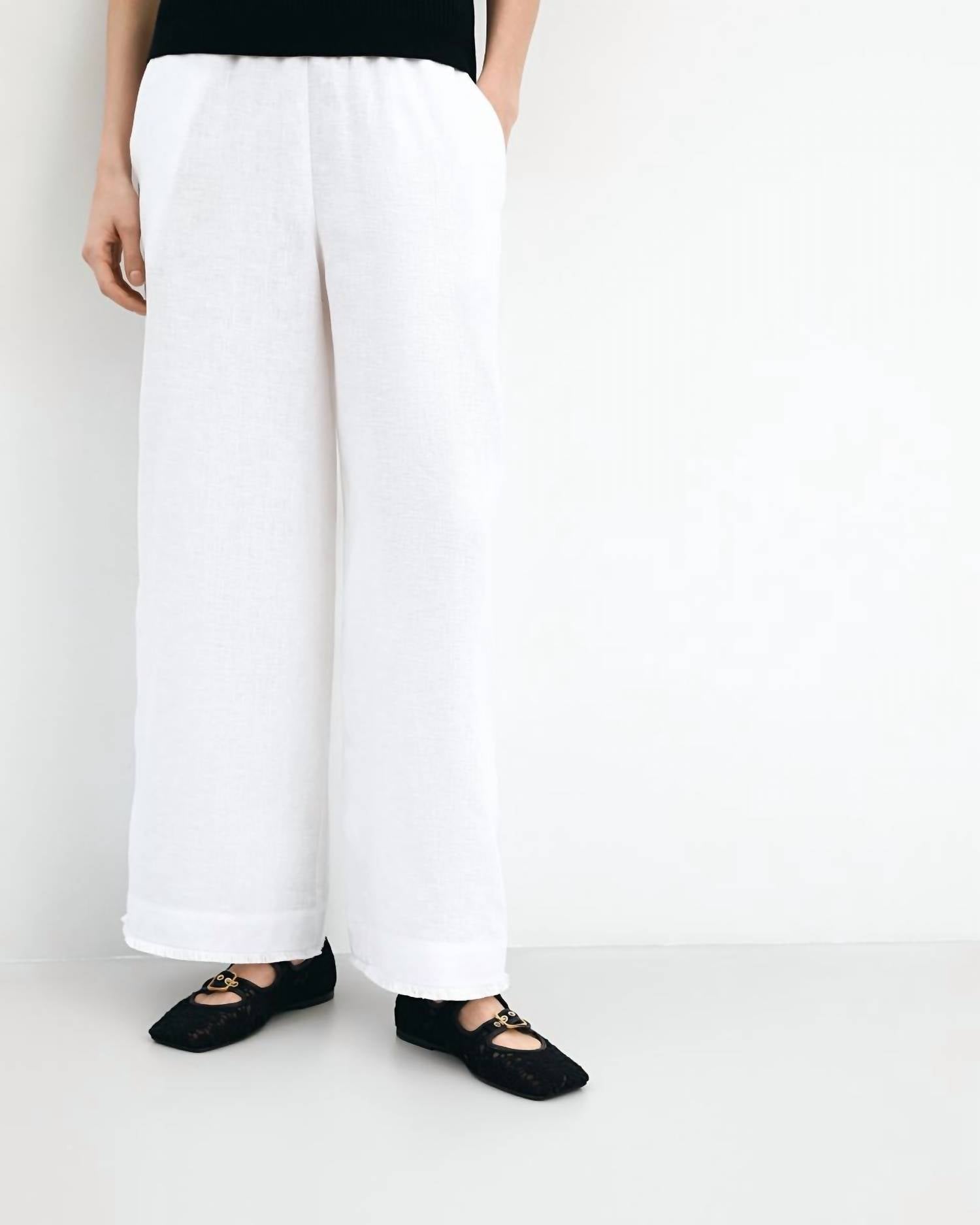 Seventy - Pull On Wide Leg Trouser Pants - clothing - linen - pants