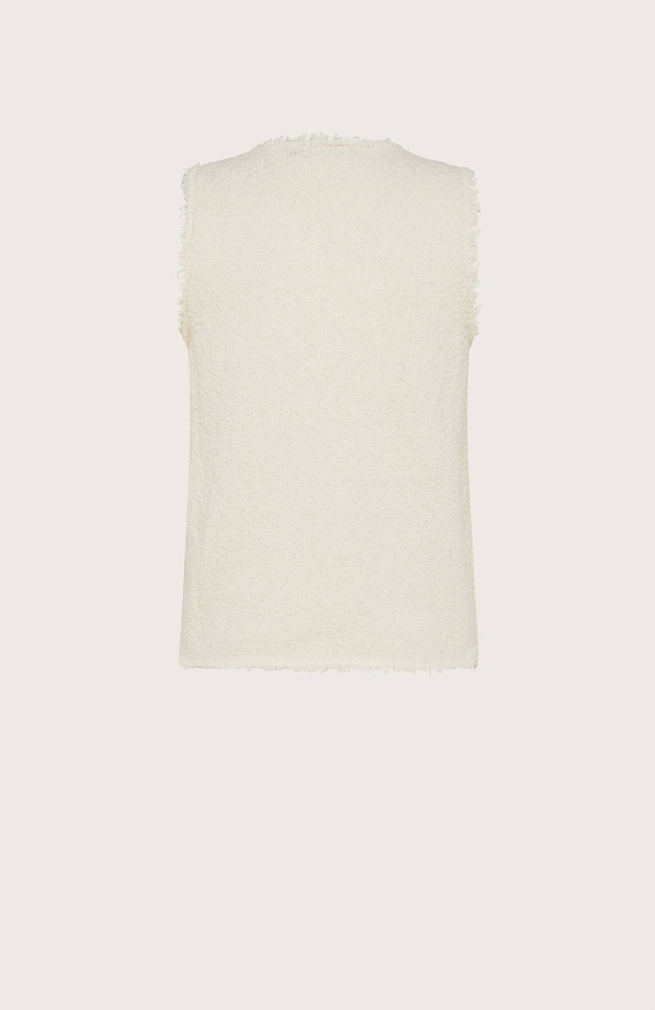Seventy - Women's Tricot Sweater Tank Top - beige - clothing - cotton - blend