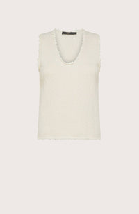 Seventy - Women's Tricot Sweater Tank Top - beige - clothing - cotton - blend