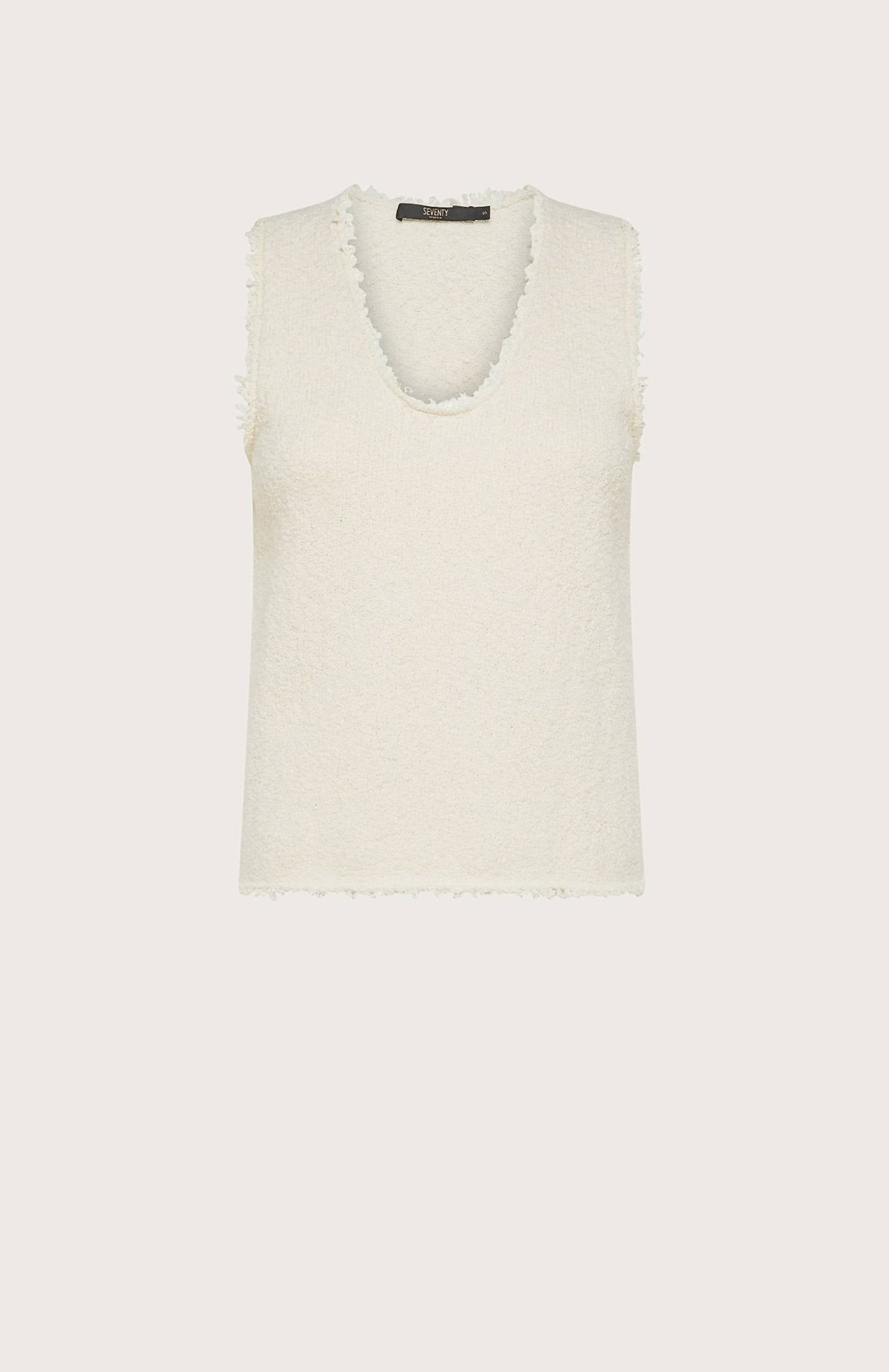 Seventy - Women's Tricot Sweater Tank Top - beige - clothing - cotton - blend