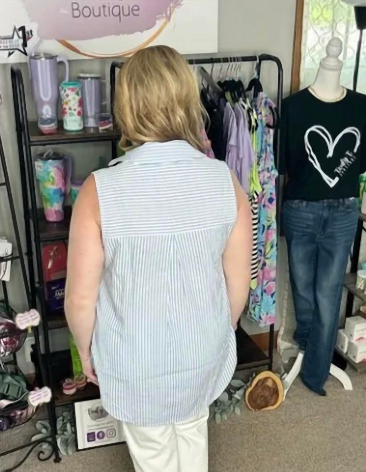 Sew In Love - Navy & Ivory Breezy Days Sleeveless Top